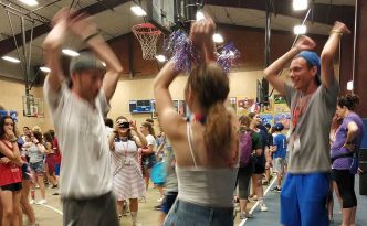 Campers dancing at concert